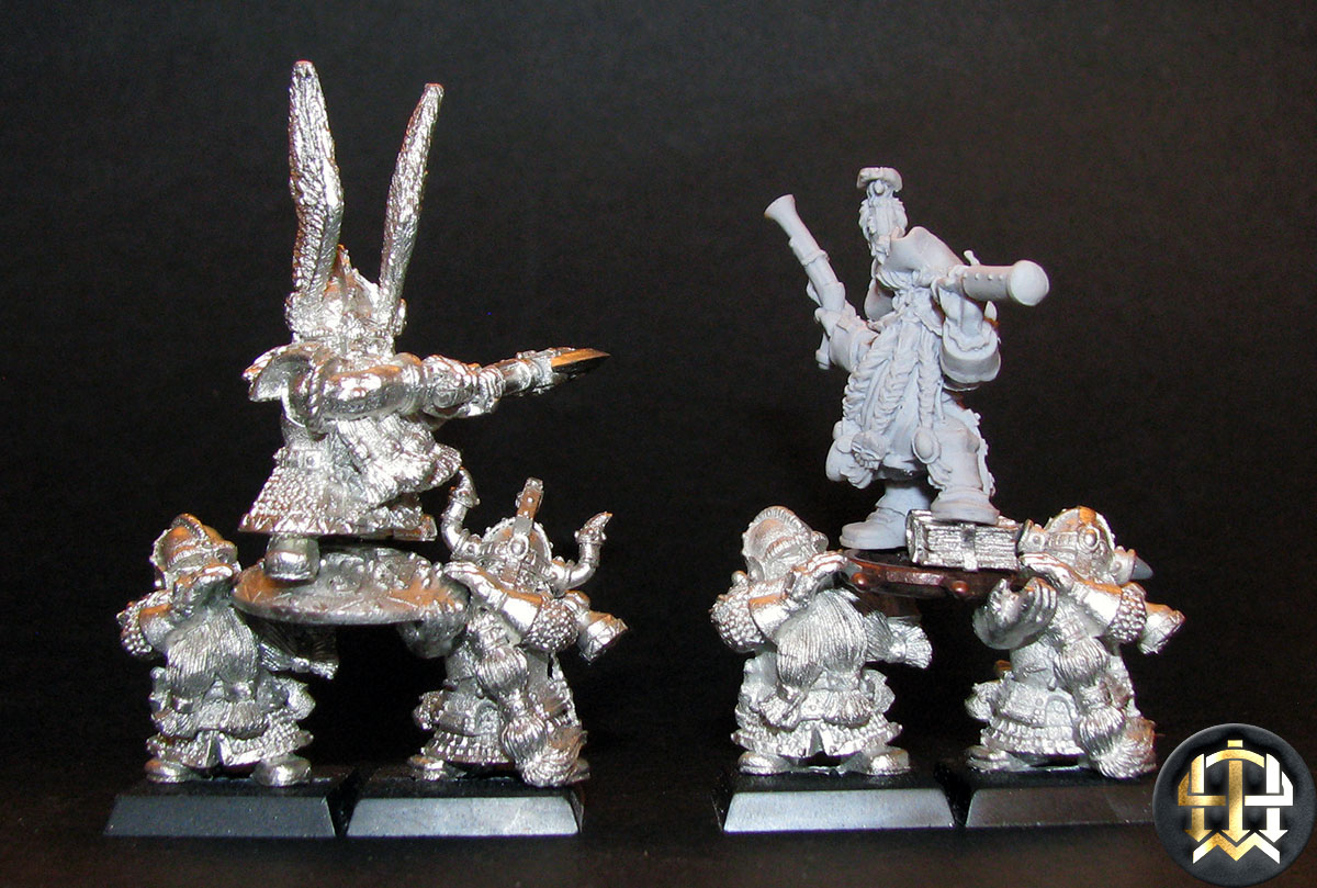 Dwarf Lord and Shieldbearers comparison with my conversion.